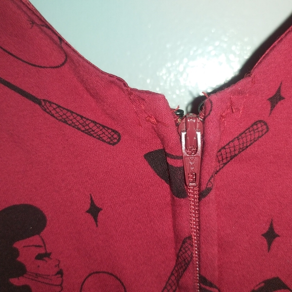 Deadly Dames Fetish Print Tie Me Up Dress Medium - Picture 2 of 6